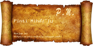 Pinti Mihály névjegykártya