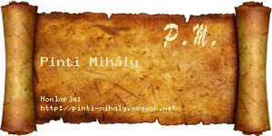 Pinti Mihály névjegykártya